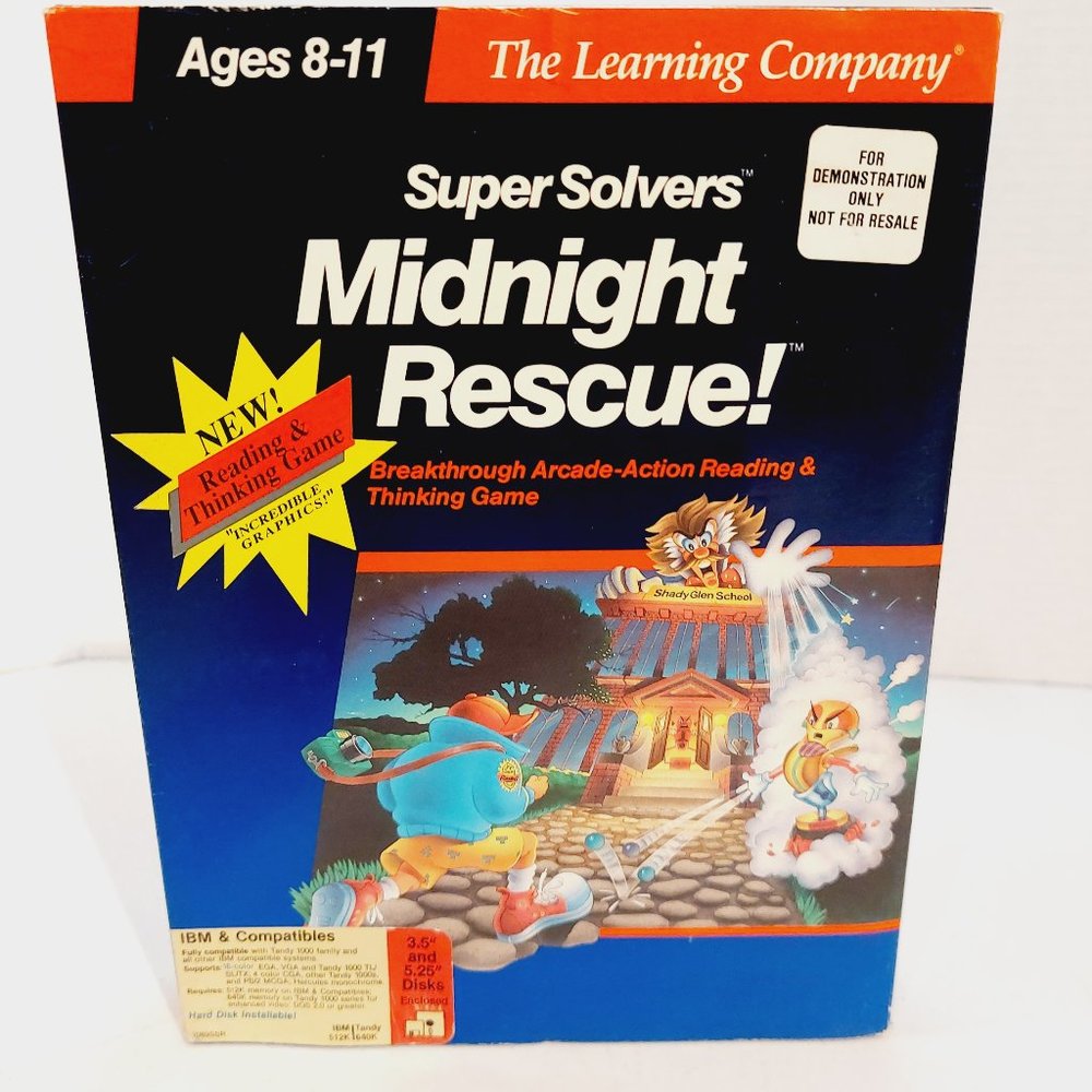 Vtg 1989 The Learning Company Super Solvers Midnight Rescue PC IBM Tandy